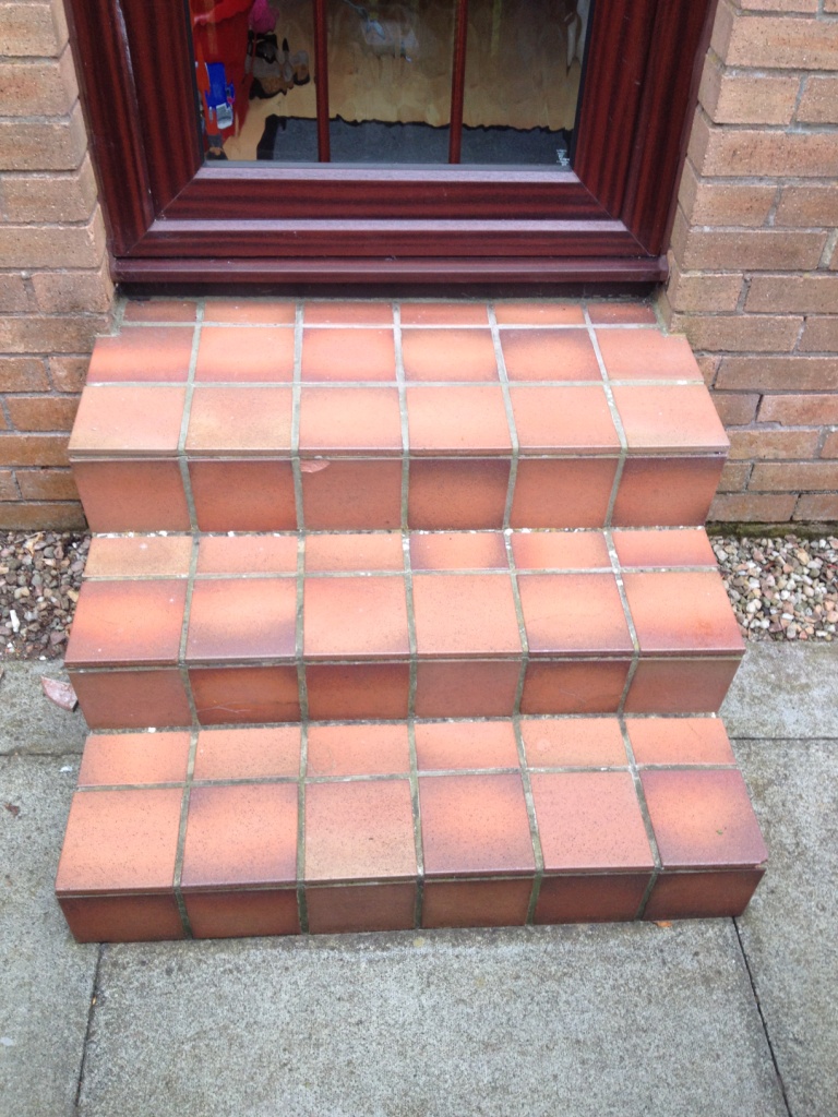 External Quarry Tile Steps Before Cleaning