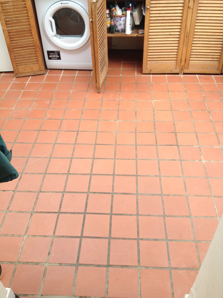 Quarry Tiles Before Cleaning and Colouring