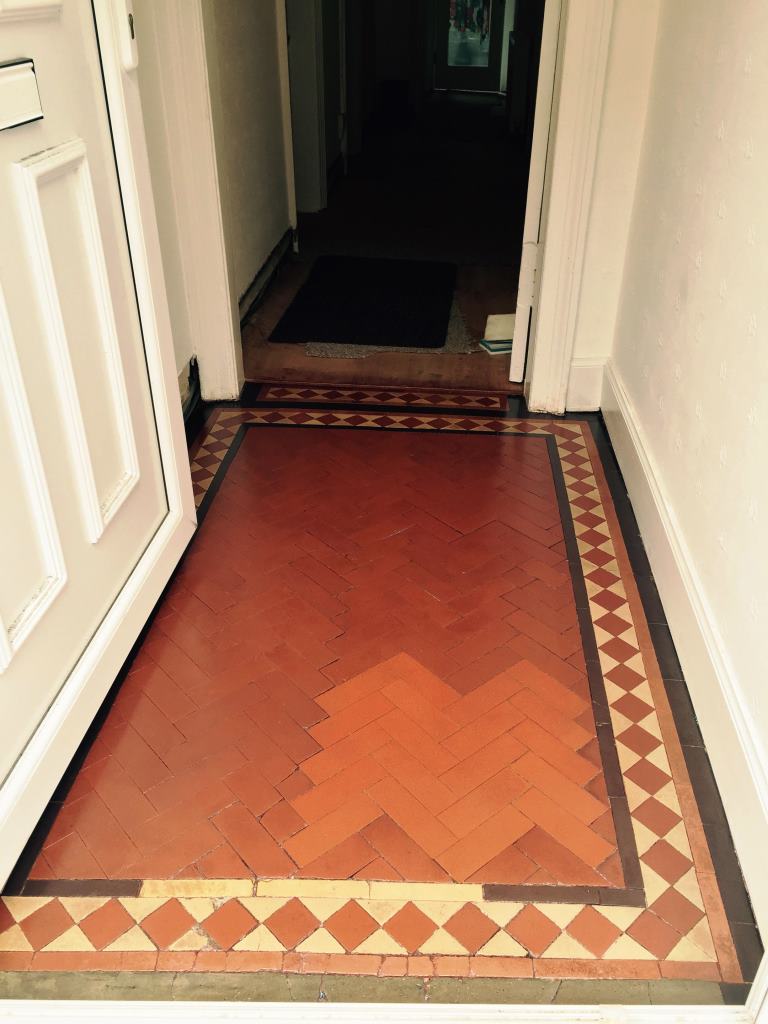 Victorian Tiled floor Polwarth after cleaning