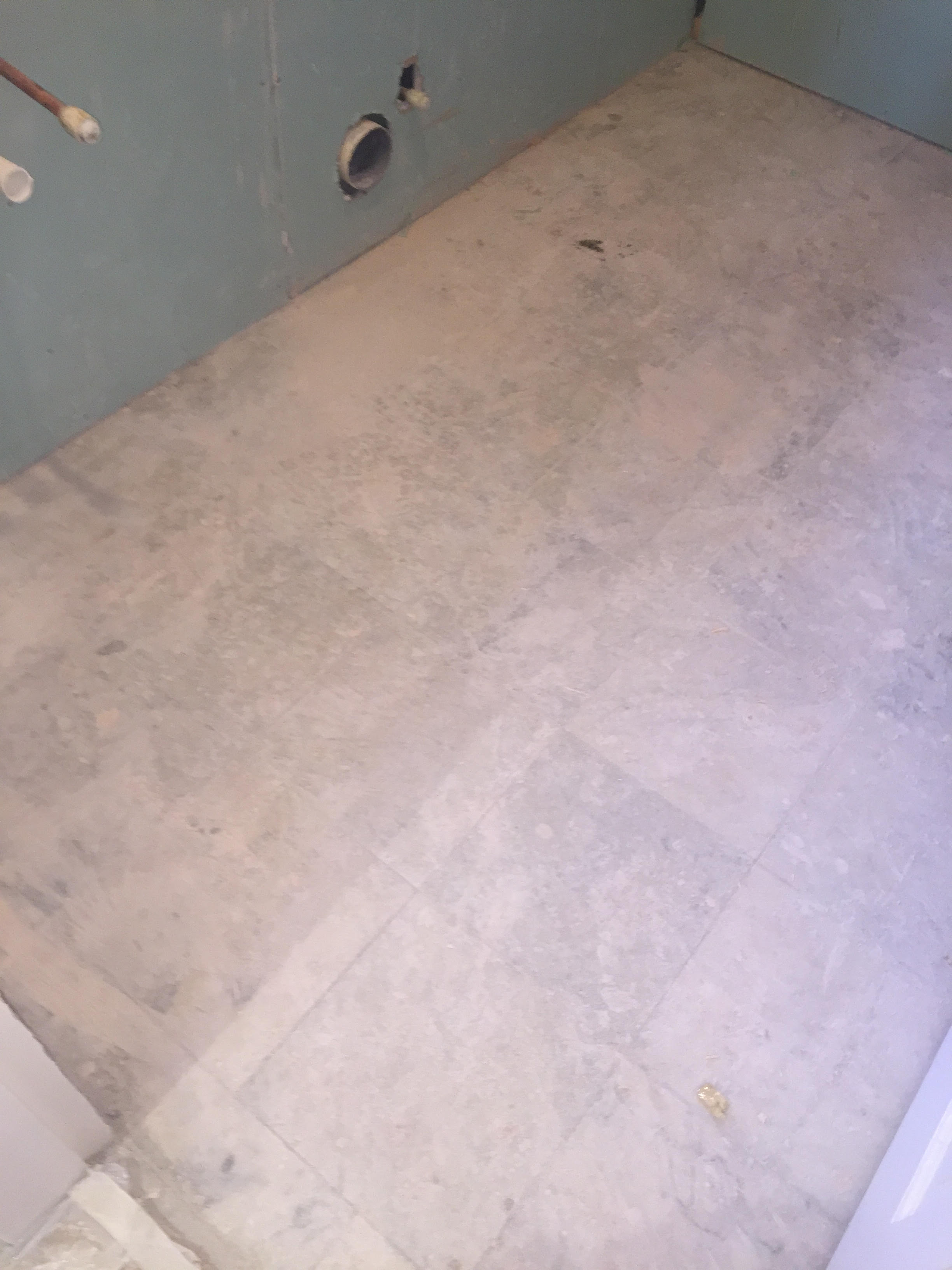 Marble Tiled Bathroom Floor Before Restoration Walkerburn
