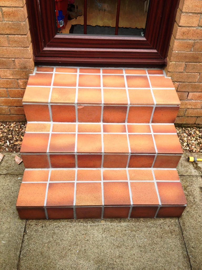 External Quarry Tile Steps After Cleaning