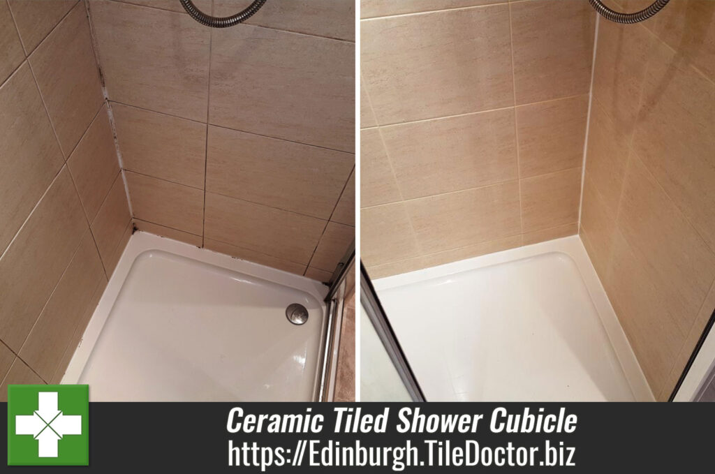 Cleaning a Ceramic Tiled Shower Cubicle in Edinburgh