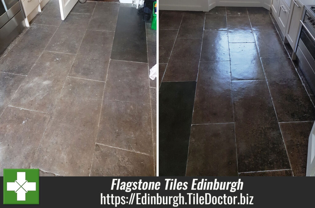 Flagstone Tiles Rejuvenated at Home of International Footballer in Edinburgh