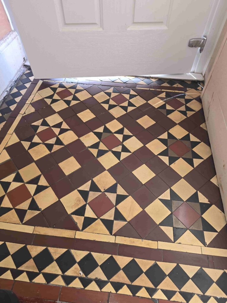 Victorian Tiled Vestibule Floor After Restoration Morningside Edinburgh