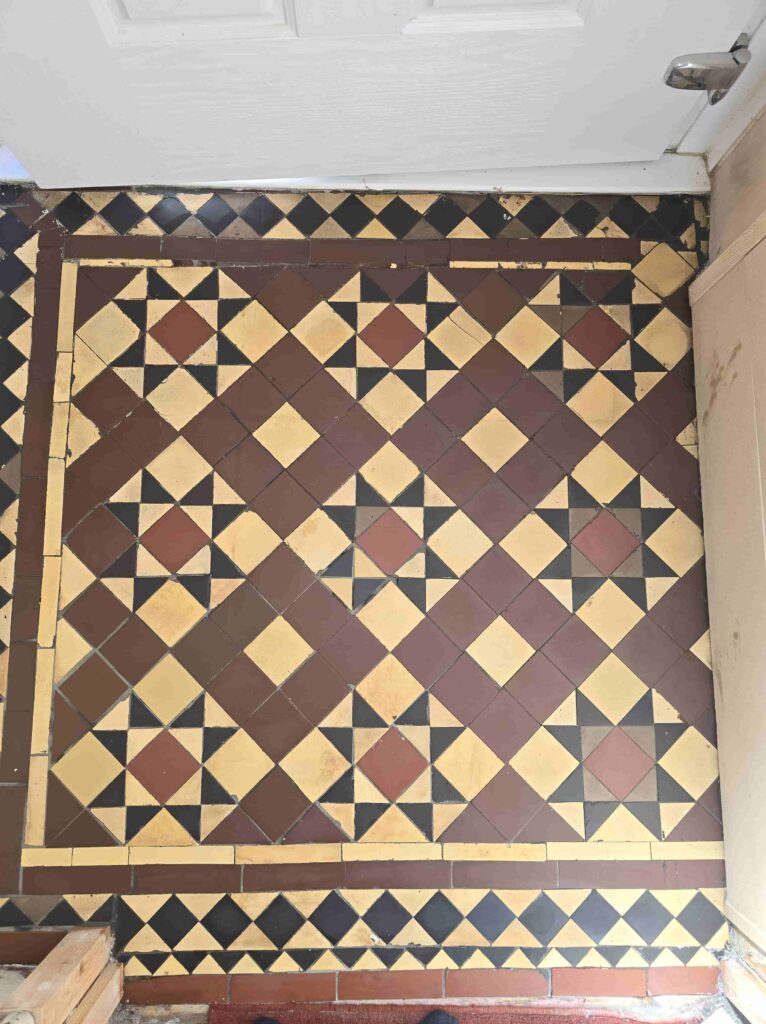 Victorian Tiled Vestibule Floor After Restoration Morningside Edinburgh