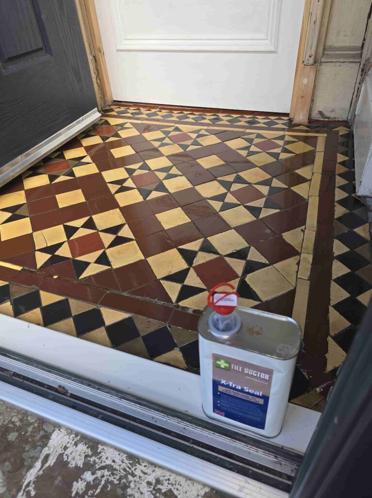 Victorian Tiled Vestibule Floor After Sealing Morningside Edinburgh