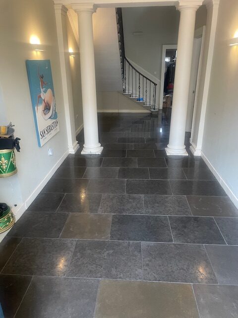 Limestone Hallway Floor Edinburgh After Cleaning Burnishing and Sealing Limestone Hallway Floor Edinburgh After Cleaning Burnishing and Sealing