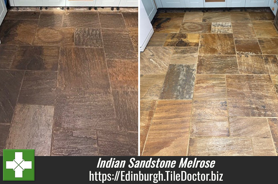Indian Sandstone Kitchen Floor Renovation Melrose