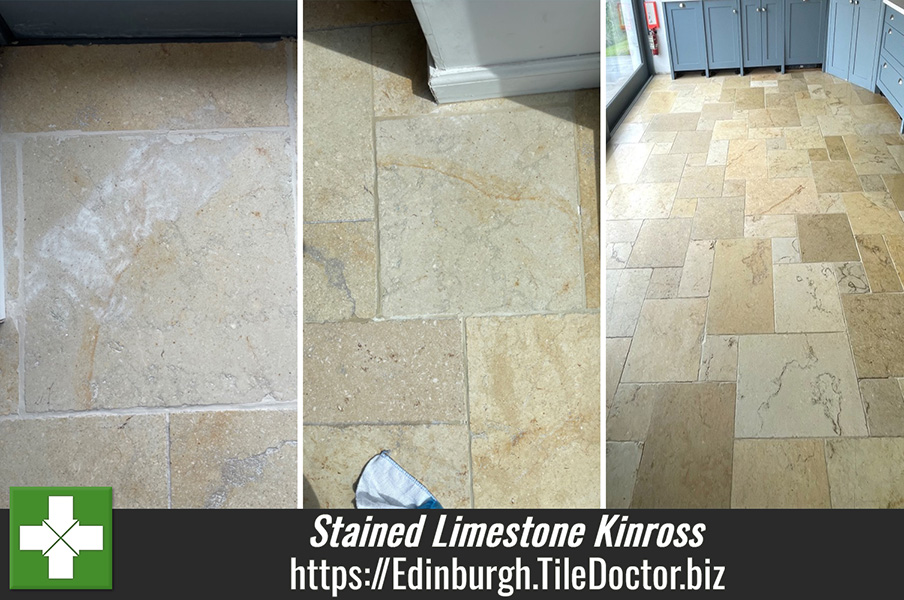 Tumbled Beige Limestone Kitchen Floor After Renovation Kinross